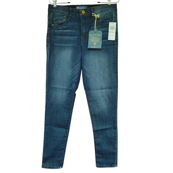 *SALE* NWT Democracy Blue Skinny Jeggings W Elastic Waist Size 6 - Picture 1 of 7